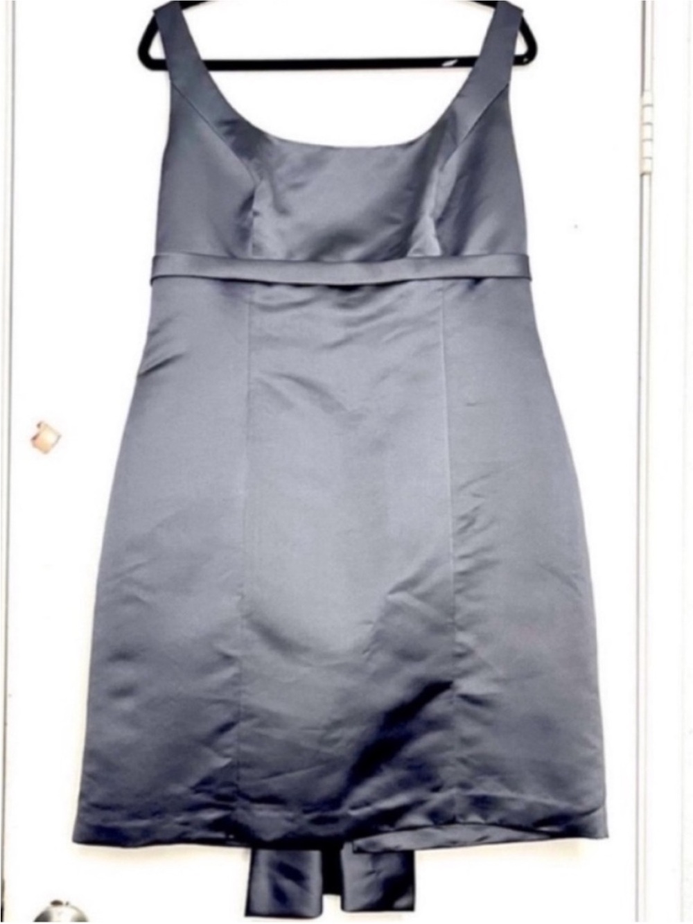 Melissa Sweet Empire Waist Satin Mini Dress in Gray Size 14